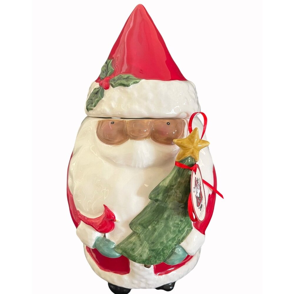 African American Santa Claus Christmas Holiday Cookie Jar By Blue Sky NWT *GIFT* - Picture 14 of 14